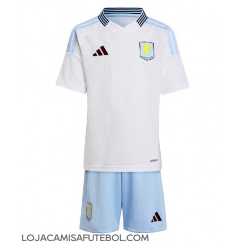 Camisa de Futebol Aston Villa Equipamento Secundário Infantil 2024-25 Manga Curta (+ Calças curtas)